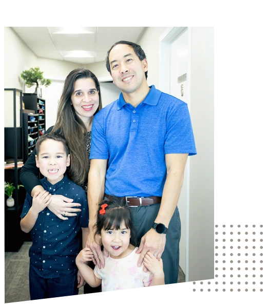 A family photo of Dr. Zen Matsuda with his wife and children